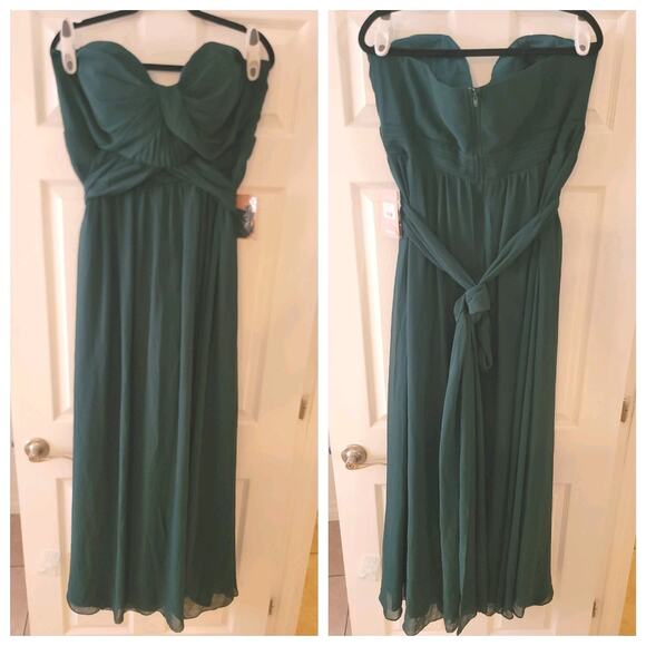 Birdy Grey Grace Gown Dress Curve Plus 1X Empire Waist Esmerald Green Slit NEW - Picture 1 of 15